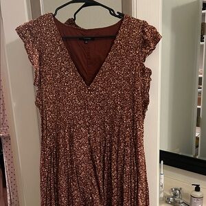 Madewell Rust Floral Midi Dress